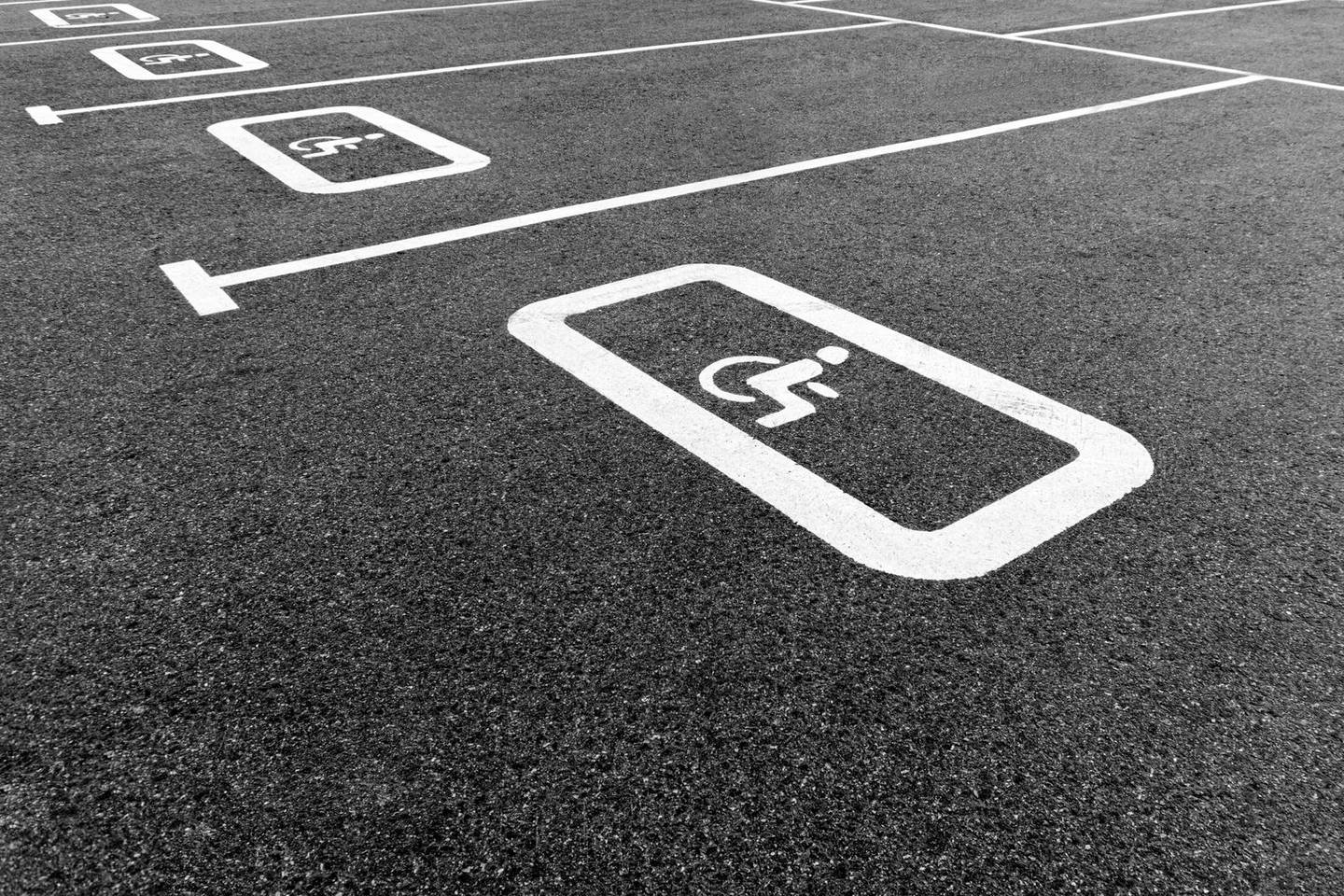 ADA accessible parking spaces with painted markings